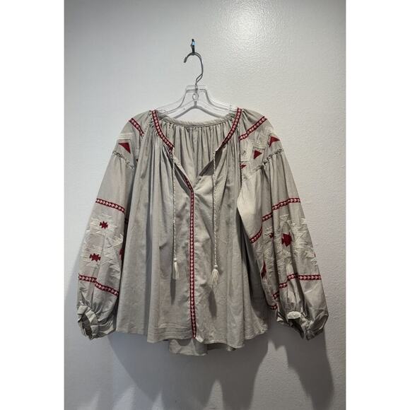 Journal Standard Size F Embroidered Blouse Bohemian Vacation Festival Boho - Picture 1 of 8